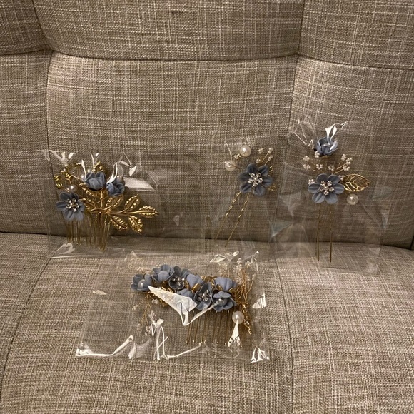 Wedding Hair clips Butterfly Clips Bridal Hair Accessories Pearl Hair Pins - Picture 3 of 9